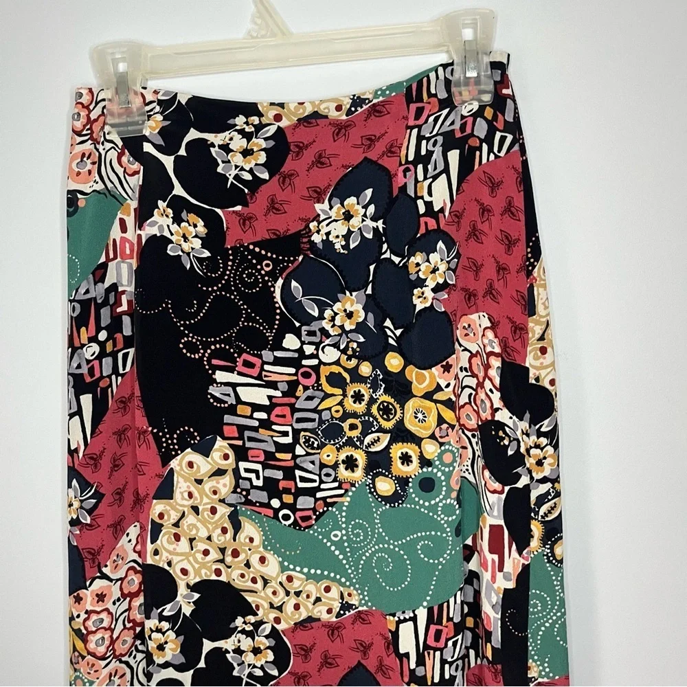 Anthropologie X Kachel Hallie Abstract Floral Midi Skirt Size 4